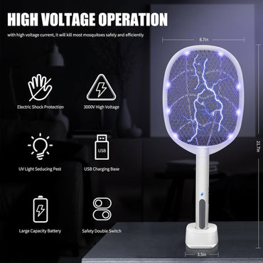 Electric Mosquito Killer Racket 2-in-1 | LED Bug Zapper