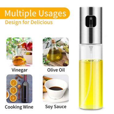 Oil Spray Bottle 100ml | Glass Olive Oil Sprayer for Kitchen