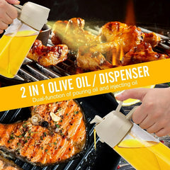 Oil Spray Bottle 2-in-1 – Reusable Kitchen Oil Mister with Fine Mist