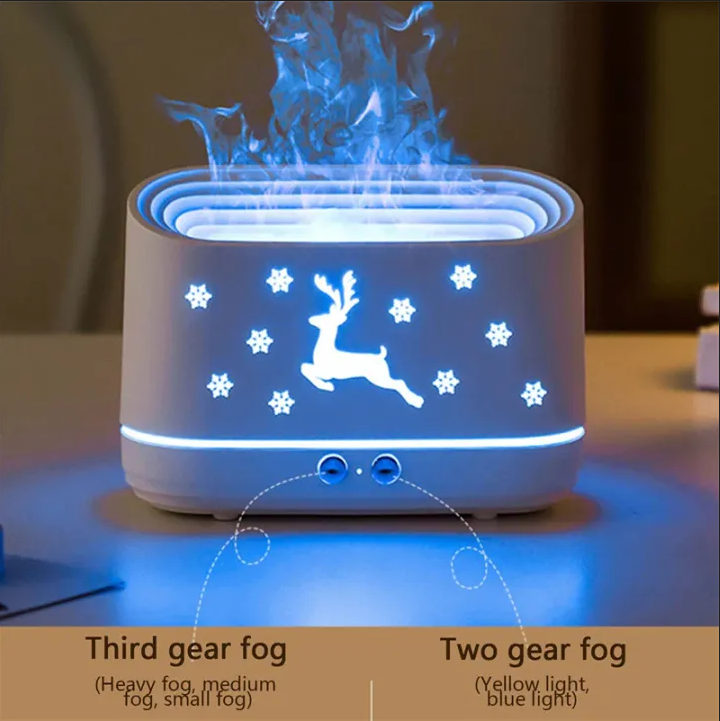 Flame Aroma Air Humidifier | Cool Mist Diffuser for Home & Car