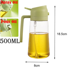 Oil Spray Bottle 2-in-1 – Reusable Kitchen Oil Mister with Fine Mist