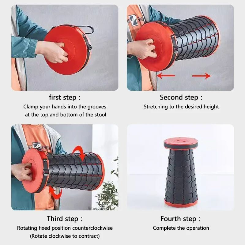 Folding Telescopic Stool | Portable Camping & Travel Chair