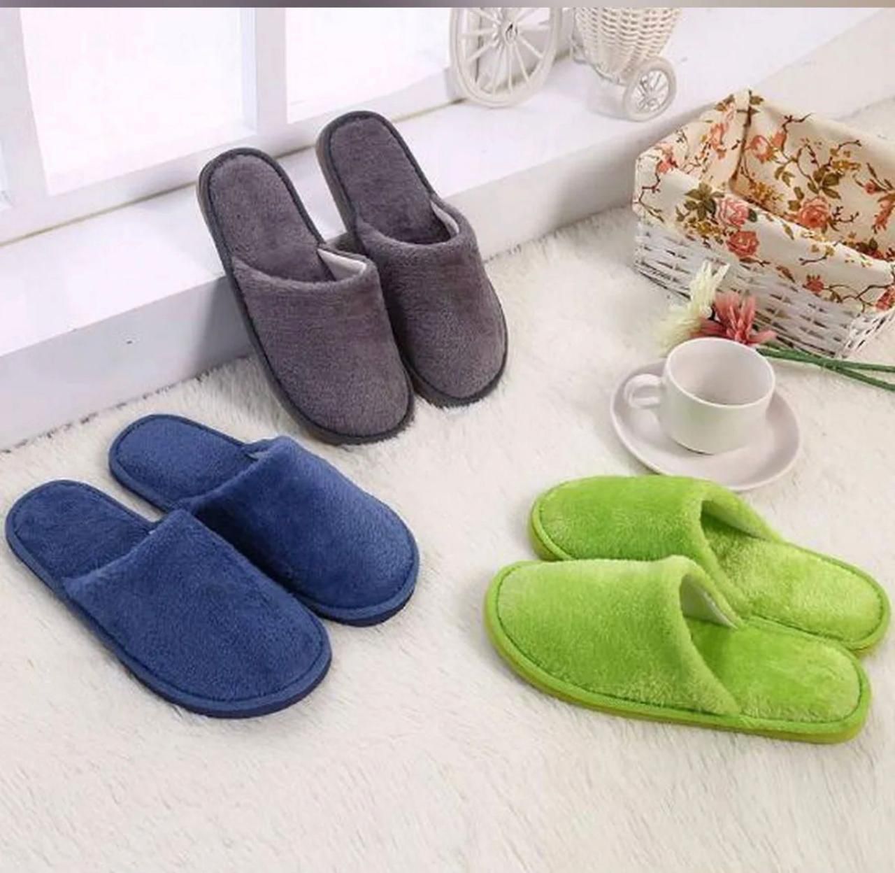 Multi-Color Cotton Winter Slippers | Unisex Anti-Slip Spa Shoes