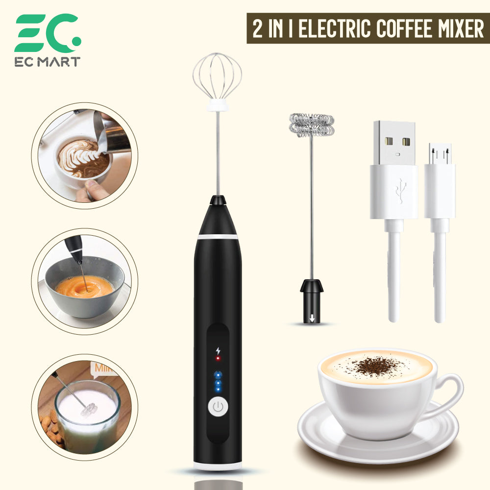 2-in-1 Coffee Beater | Electric Milk Frother & Egg Whisk