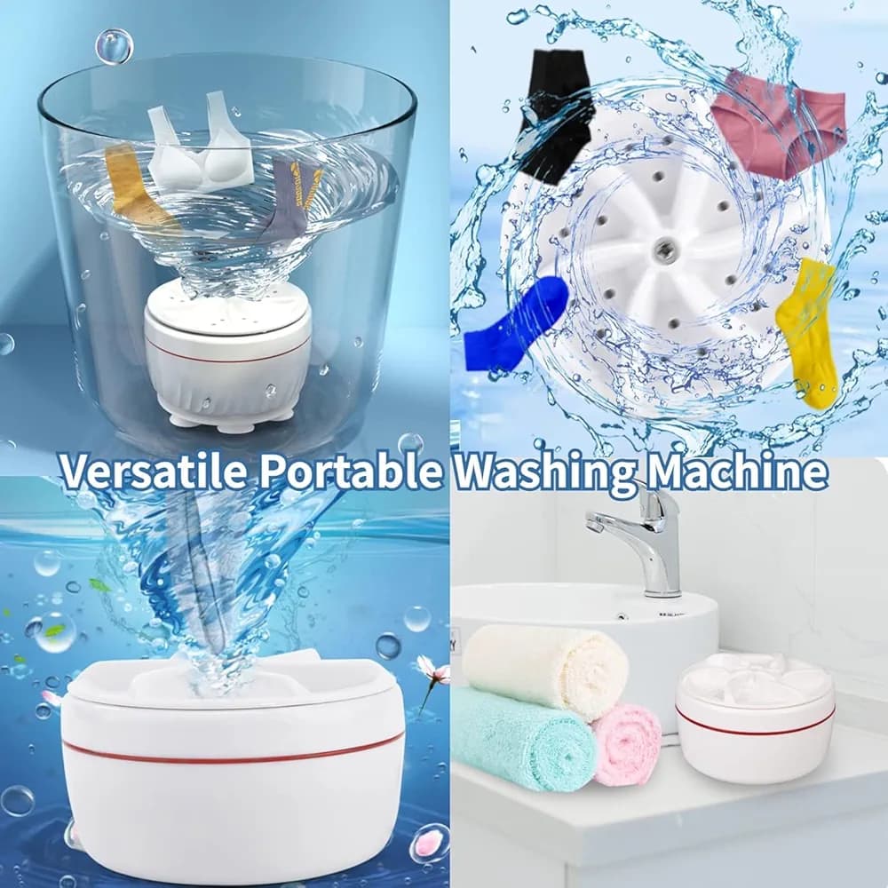 Mini USB Turbo Washing Machine – Portable Travel Washer for Clothes & Pots