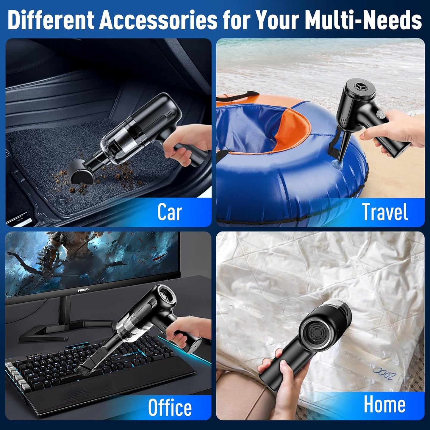3-in-1 Cordless Vacuum Cleaner | Handheld Wet & Dry Cleaner