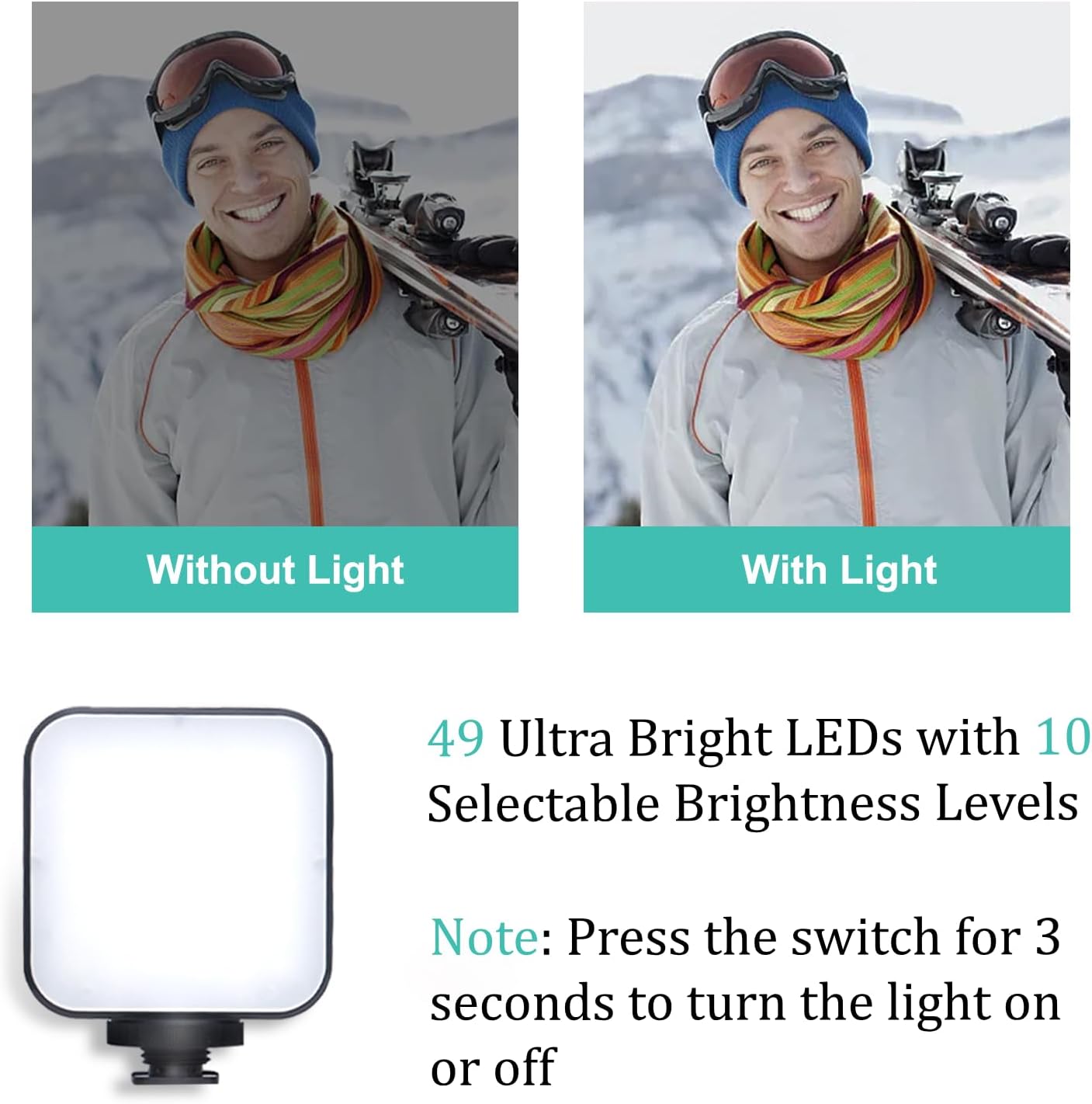 Vlogging Kit AY49 | Smartphone LED Fill Light & Mini Tripod