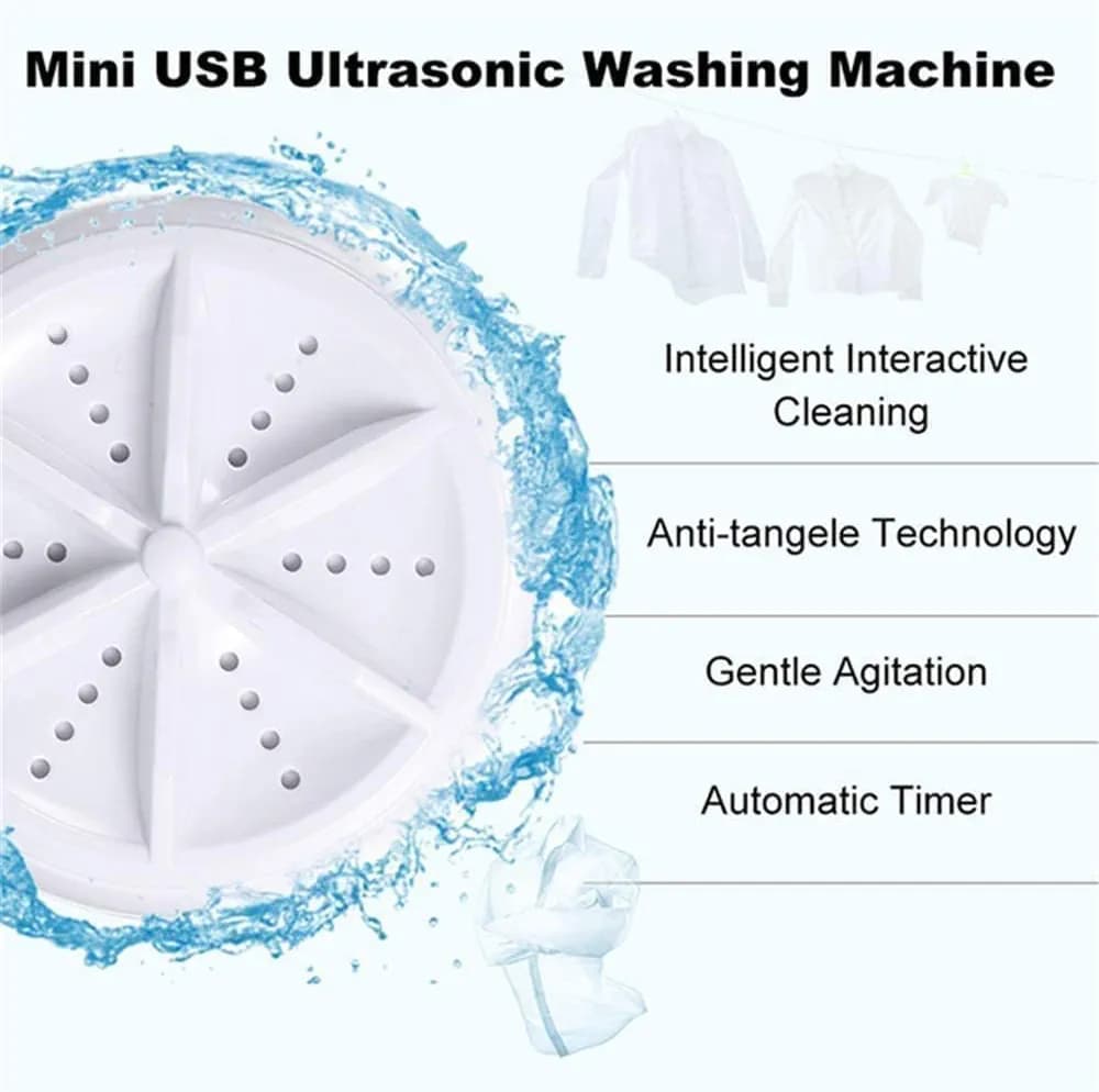Mini USB Turbo Washing Machine – Portable Travel Washer for Clothes & Pots