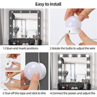 10-Bulb Vanity Light | USB Makeup Mirror LED Strip
