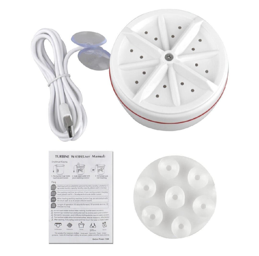 Mini USB Turbo Washing Machine – Portable Travel Washer for Clothes & Pots