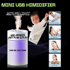 USB Mini Humidifier 300ML | Portable LED Aroma Diffuser